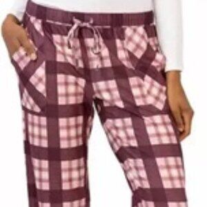Lucky Brand pj’s/small/ pink and burgundy plaid/pockets/drawstring&elastic